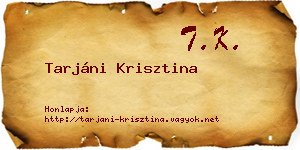 Tarjáni Krisztina névjegykártya