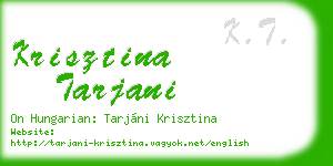 krisztina tarjani business card